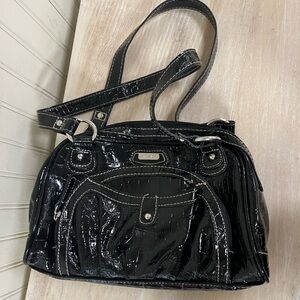 Strada Black Leather Bag